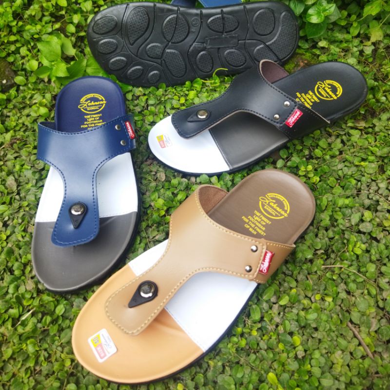 Sandal Pria Distro Sendal Jepit Sandal  Terbaru JOHNSON Tiga Warna Multiple RTX-12