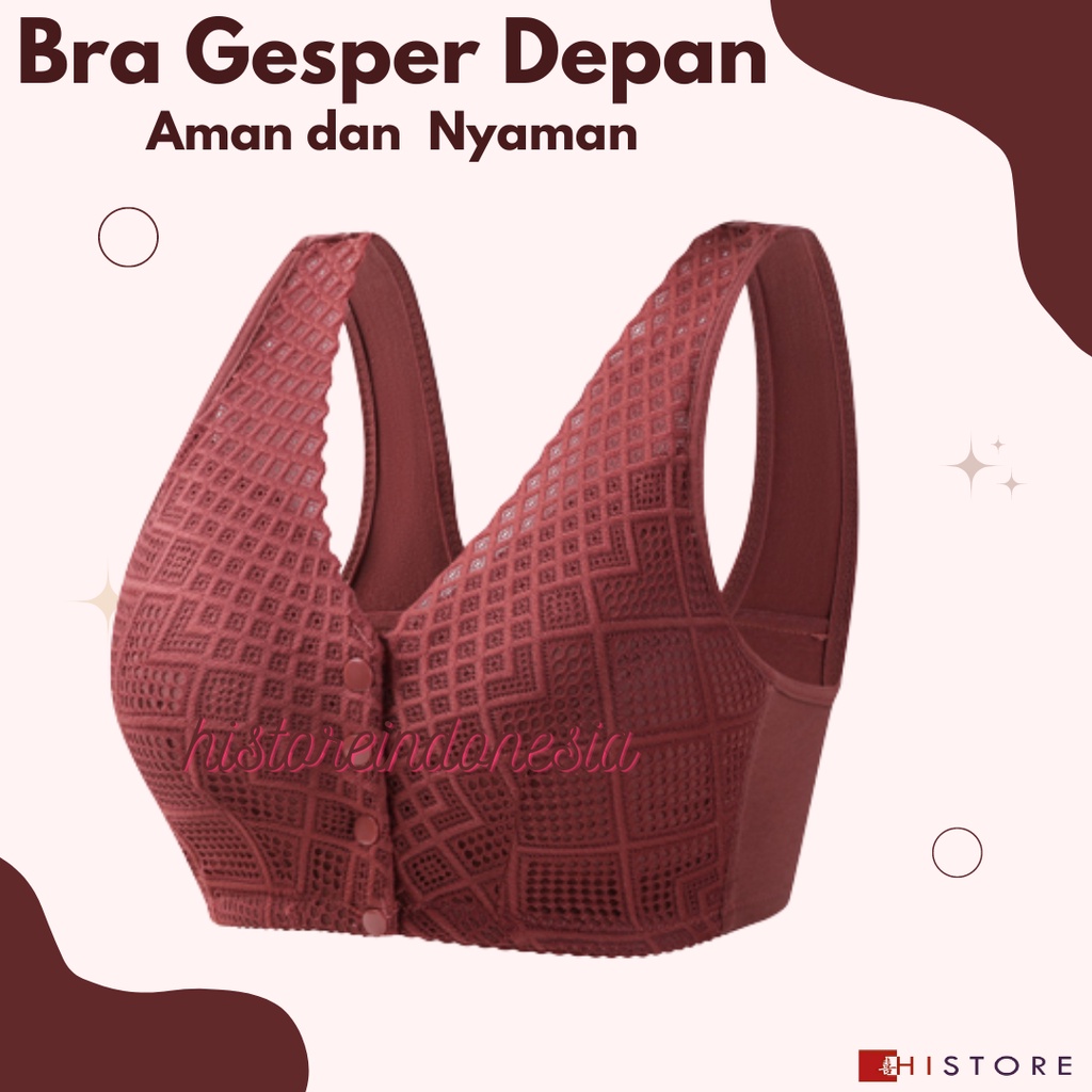 [HI] Bra Seamless Push Up Nirkabel Gesper Depan 2091 Wanita Paruh Baya dan Tua