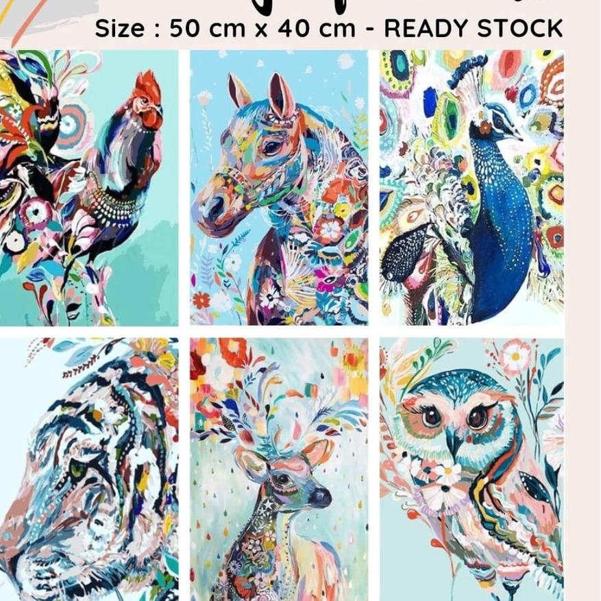 

Hot DIY paint by numbers 50 x 40 cm. jakarta. ANIMAL EDITION ~