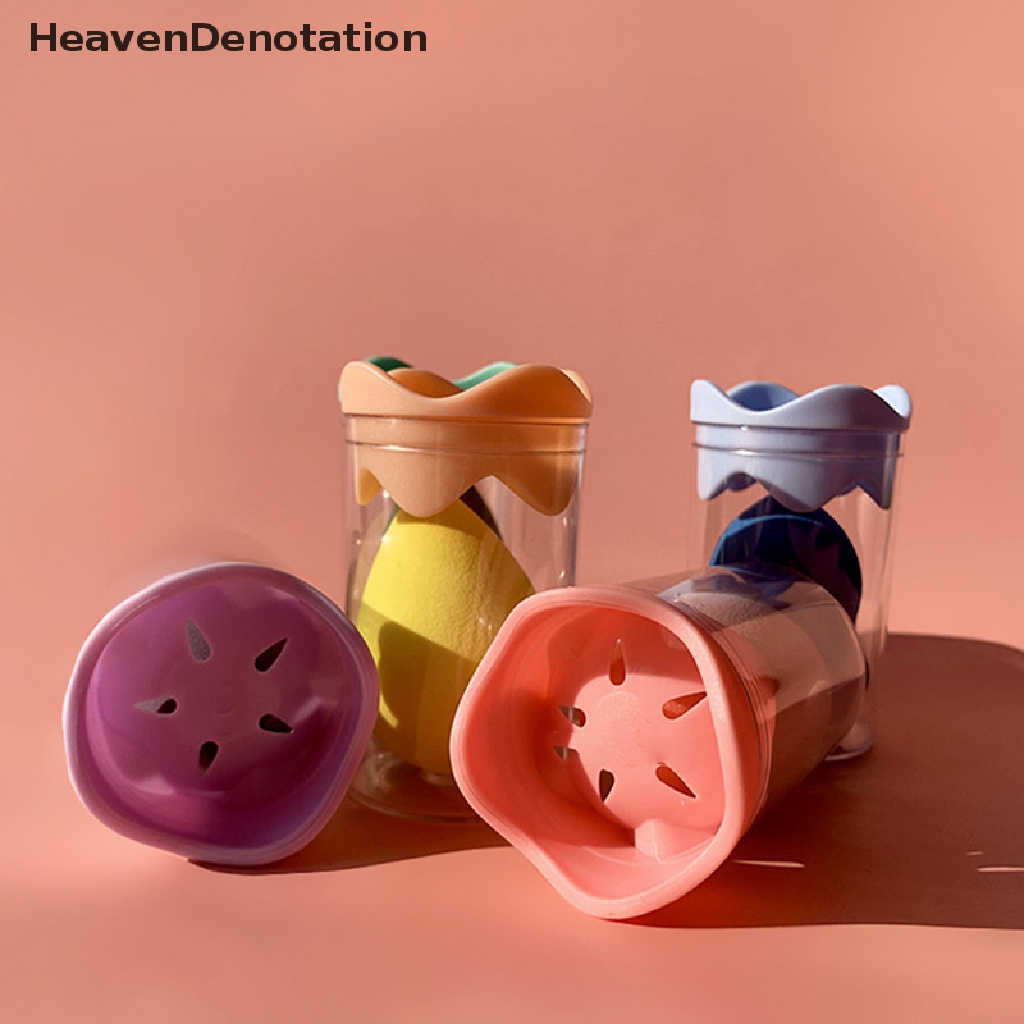 [HeavenDenotation] Foundation Makeup Sponge Set Holder Kotak Penyimpanan Aksesoris Makeup Tools HDV