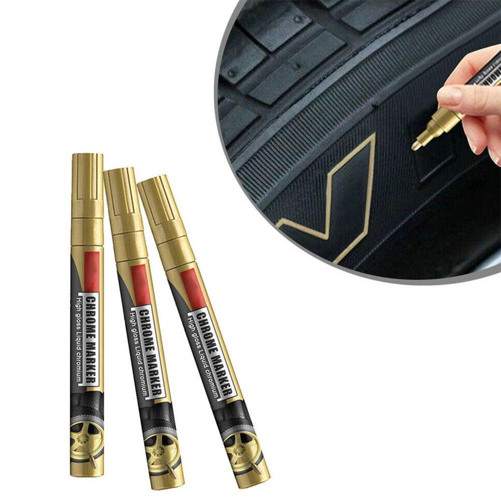 POPULAR 6pcs Chrome Mirror Finish Paint Pen Mobil Motor DIY Metal Art Pulpen