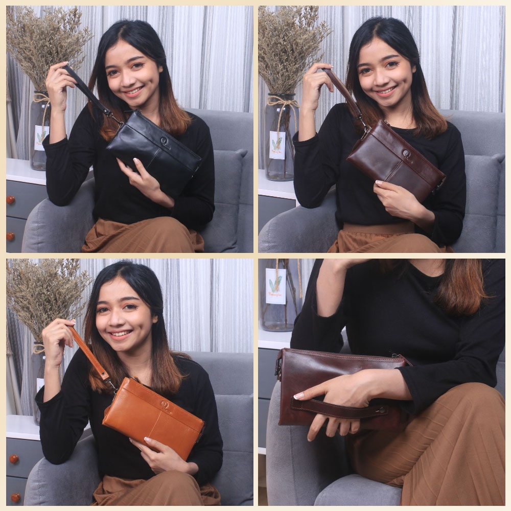 Tas Slempang Kulit Sapi Tas Pouch Bag Clutch Bag Kulit Sapi Asli    HB01 Handbag