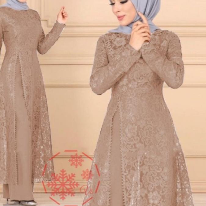 ❊ SET CELANA TUNIK SAMOA, BRUKAT, GAMIS HIJAB MUSLIM, DRESS MAXY, SETELAN, 4 UKURAN ✫