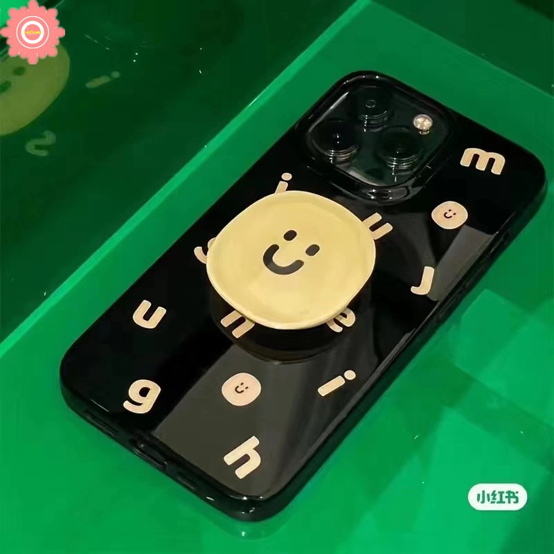 IPHONE Ins Fashion Simple Alphabet Case Kompatibel Untuk Iphone11 14 13 12 Pro Max7 8 Plus XR X XS Max SE 2020 Smiley Lucu Glossy Halus Lembut Tpu Silicon Phone Case