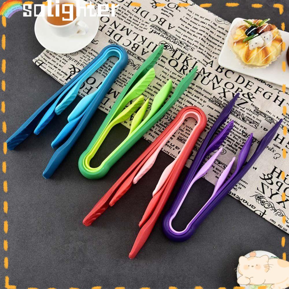 Solighter 3Pcs Penjepit Roti Dapur Anti Slip Anti Lengket Cooking Clip