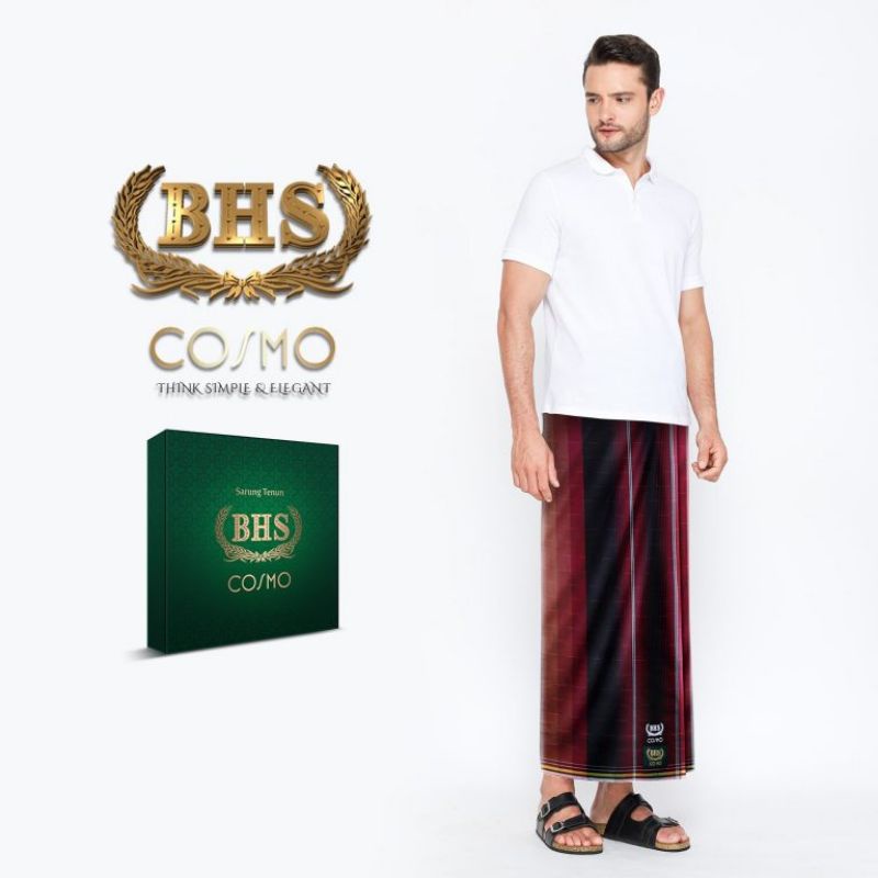 Sarung BHS Cosmo Gold Motif PPT Hitam Merah