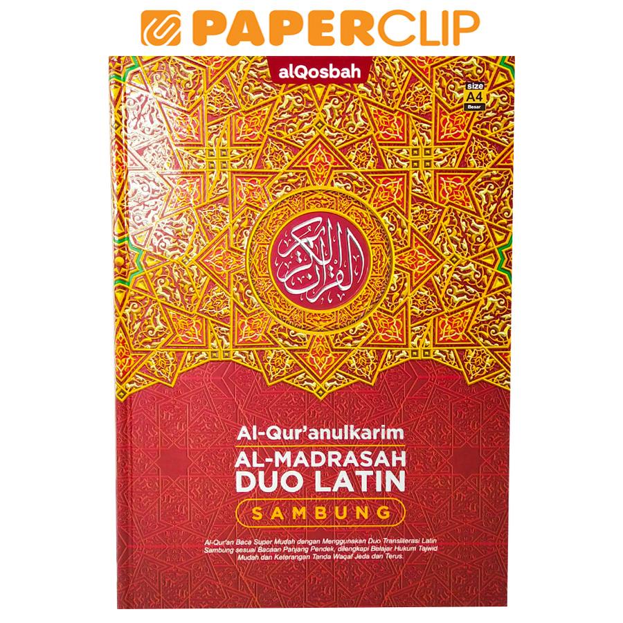 AL-QUR'AN A4 AL-MADRASAH DUO LATIN SAMBUNG (COVER MIX WARNA)