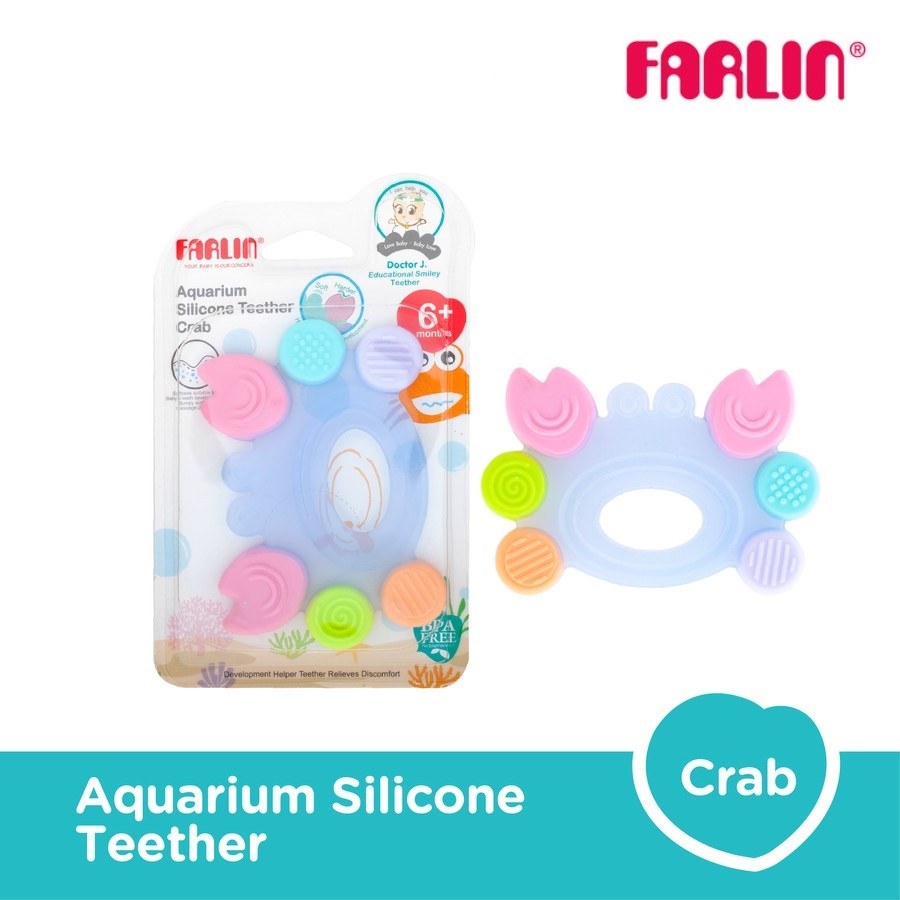 Farlin Aquarium Silicone Teether Crab / Mainan Gigitan Bayi