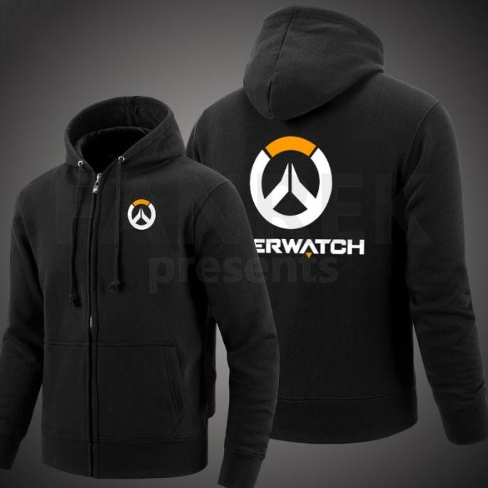 Jaket Hoodie Sweater Overwatch Outerwear Pria Wanita Zipper Resleting Depan Polos Sablon Polyflek Ko