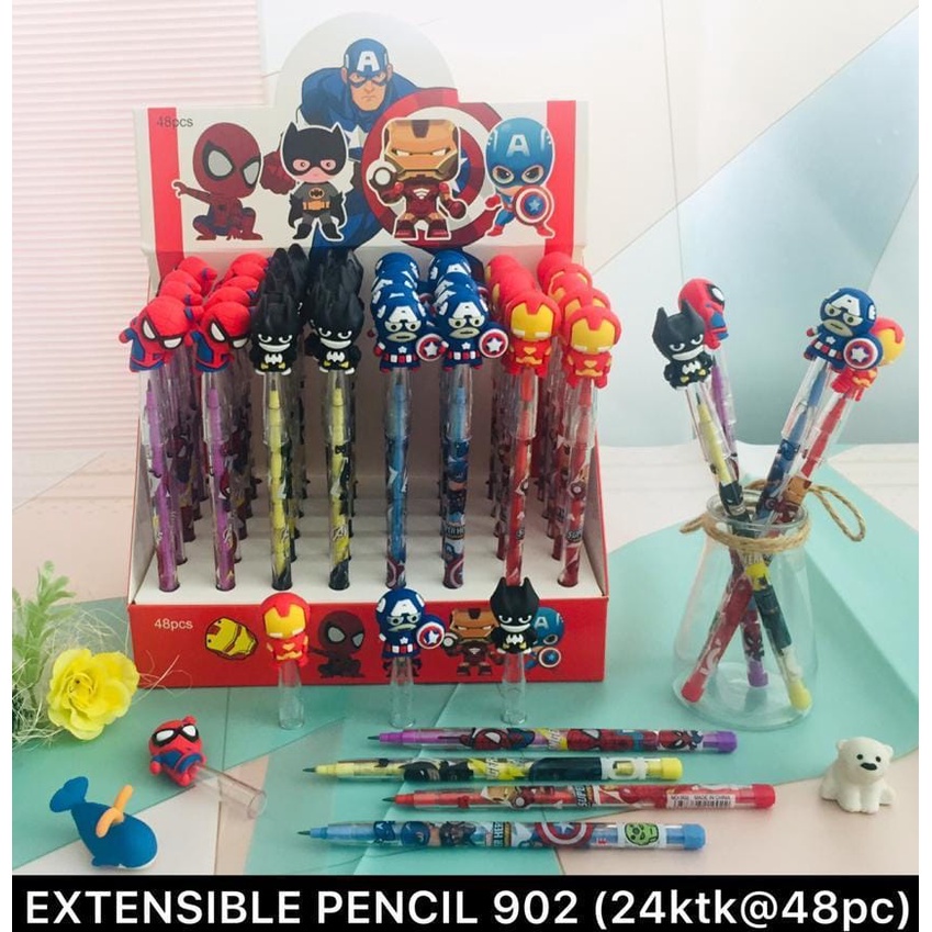 

PENSIL BENSIA / PENSIL SUSUN / PENSIL EXTENSIBLE SUPER HERO 902 MURAH