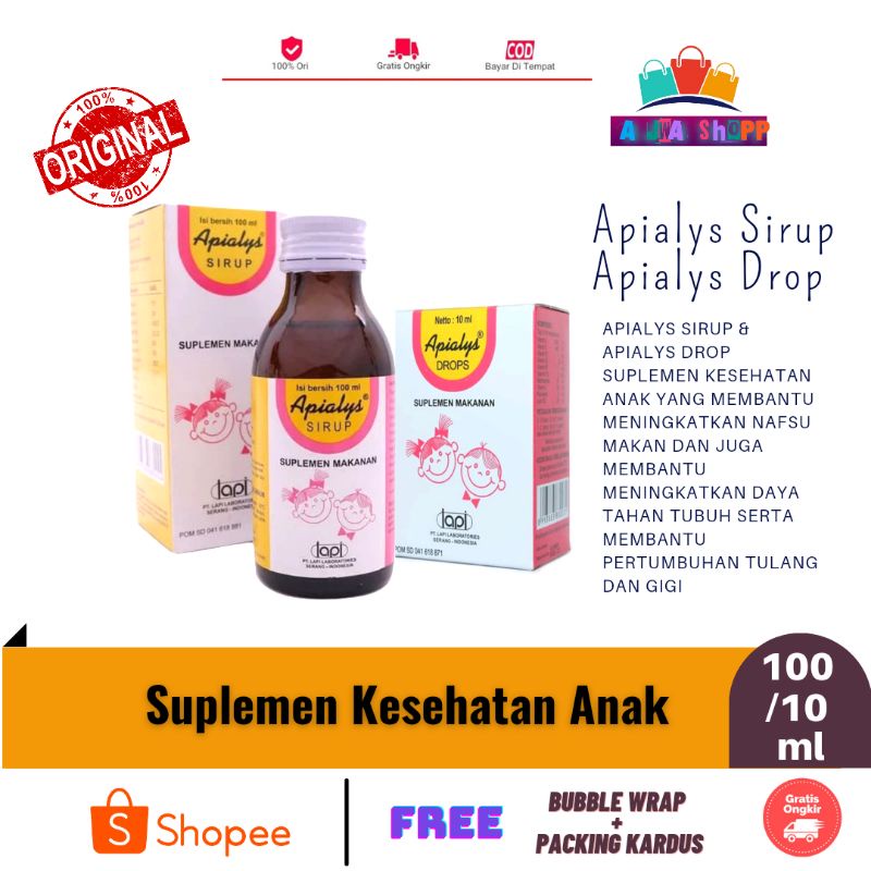 Apialys Sirup 100ml dan Apialys Drop 10ml Multivitamin Untuk Memenuhi Kebutuhan Vitamin Anak
