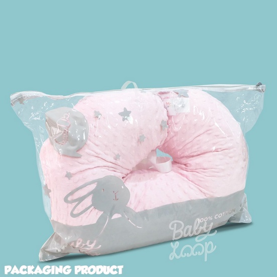 Baby Loop Nursing Pillow - Bantal Menyusui Multifungsi Silicone Pillow Tummy Time Tadahan Donat Empuk Minky