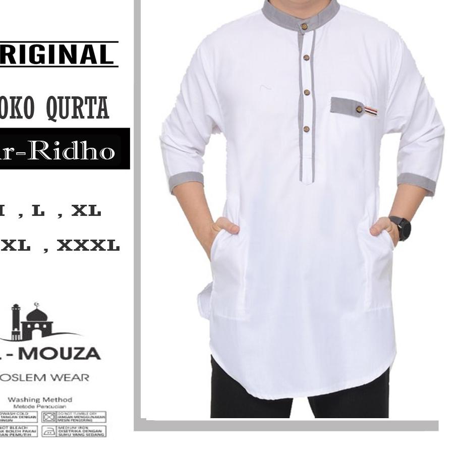 ❈ Baju Koko Qurta Kurta Ar-Ridho Katun Premium Ukuran Jumbo ➴