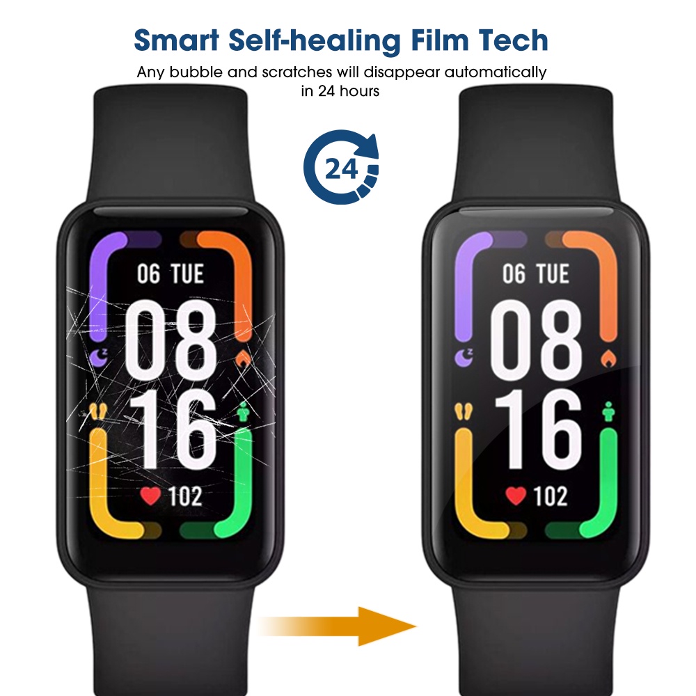 Hd Ultra Clear Anti Noda Menonton Film Smartwatch Hydrogel Film Cakupan Penuh Film Pelindung Layar Menonton Film Laminasi Untuk Redmi Band2