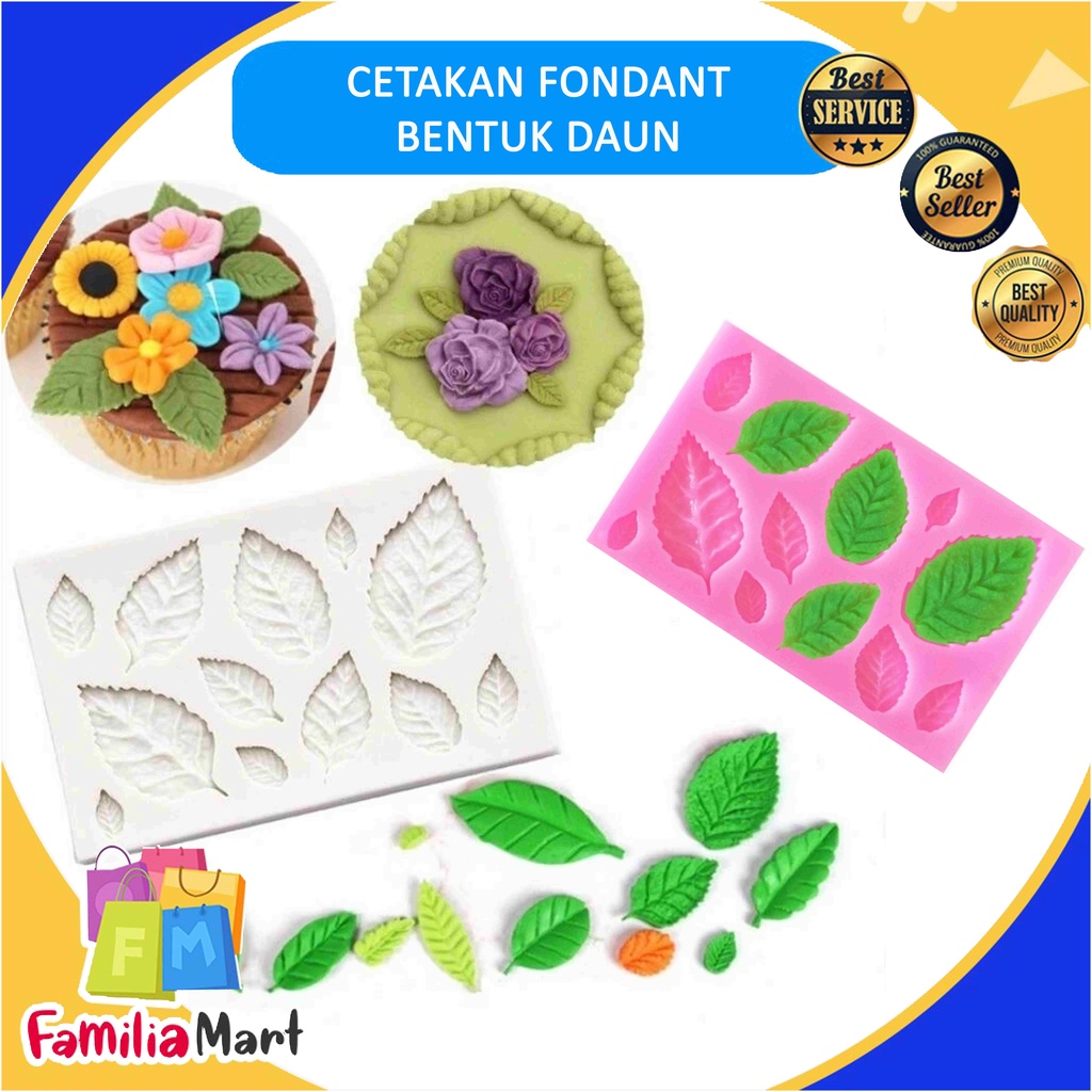 Cetakan Fondant Bentuk Daun Bahan Silikon untuk Dekorasi Kue