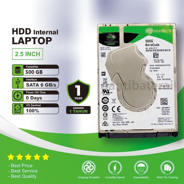 Terlaris Hardisk 500Gb Barracuda Sata 2,5" Baru Hdd 500Gb Laptop Notebook Ps