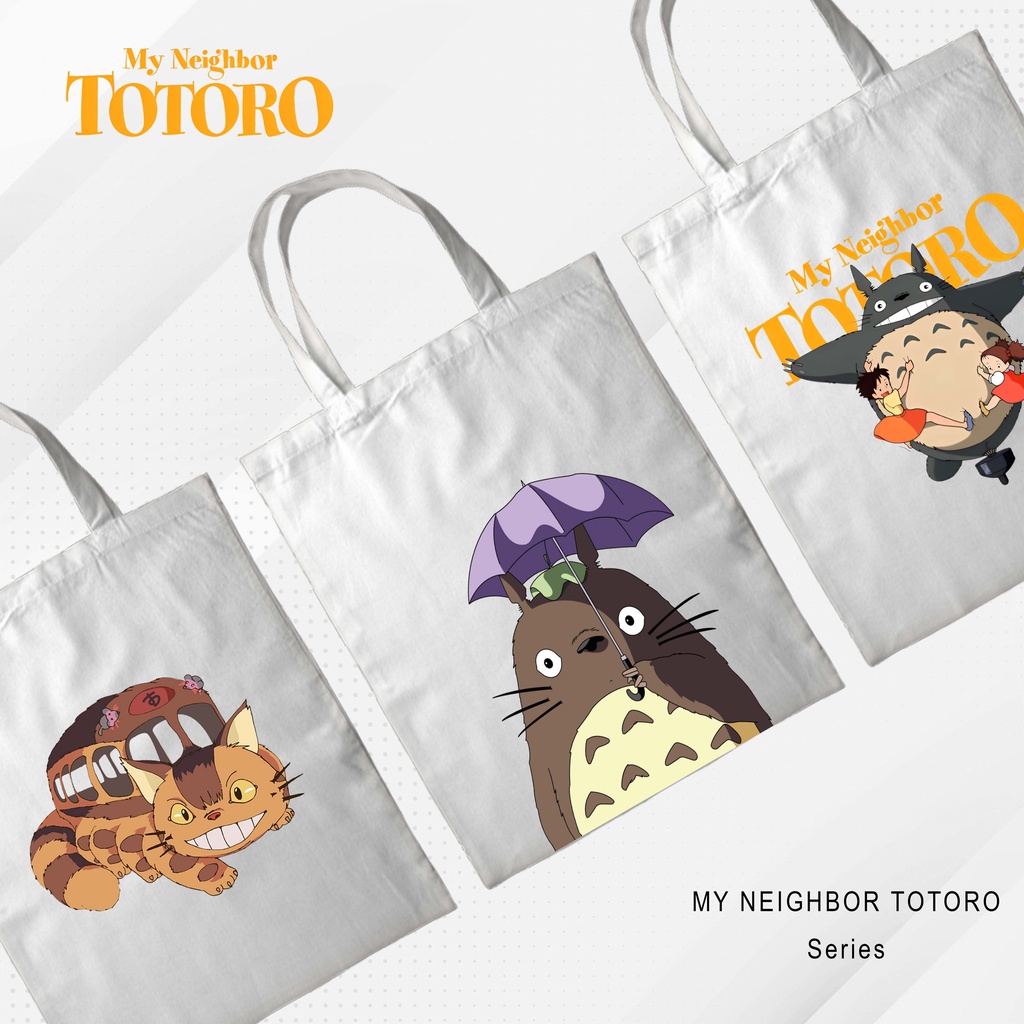 Totebag Anime Totoro Studio Ghibli Series Tote bag premium Totebag zipper totebag velcro