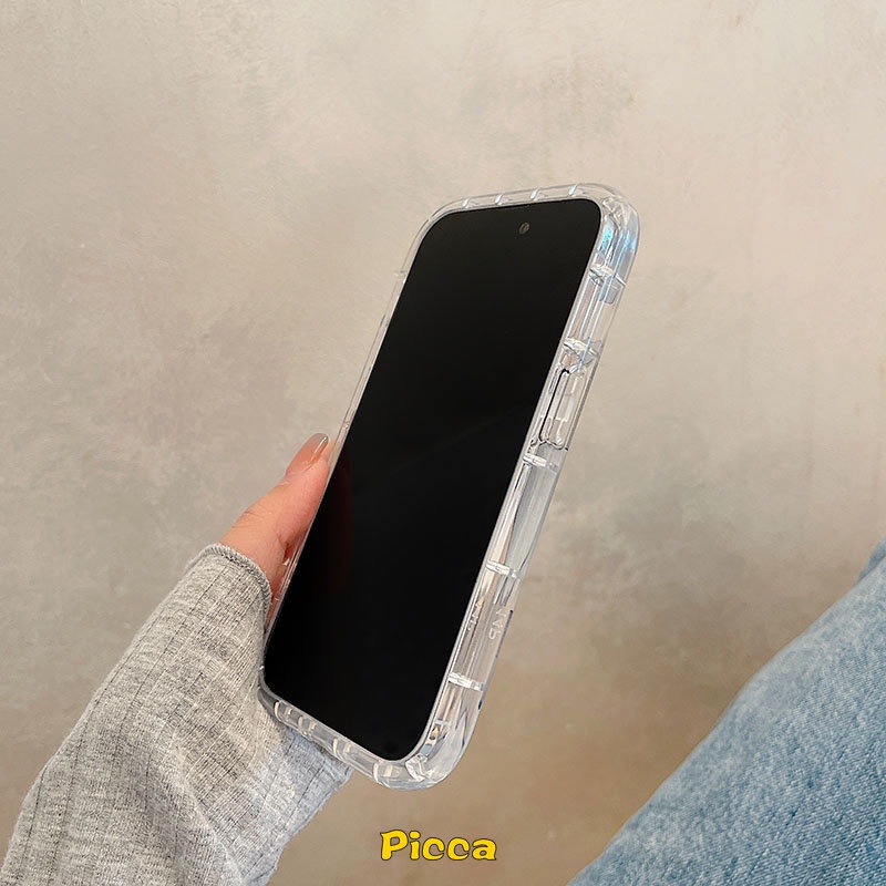 Ins Bening Airbag Shockproof Case Kompatibel Untuk IPhone 7plus 8plus 11 6 6S 7 8 Plus 14 13 12 Pro MAX XR X XS MAX Lucky Huruf Alfabet Sederhana TPU Lembut Penutup Belakang Anti Jatuh