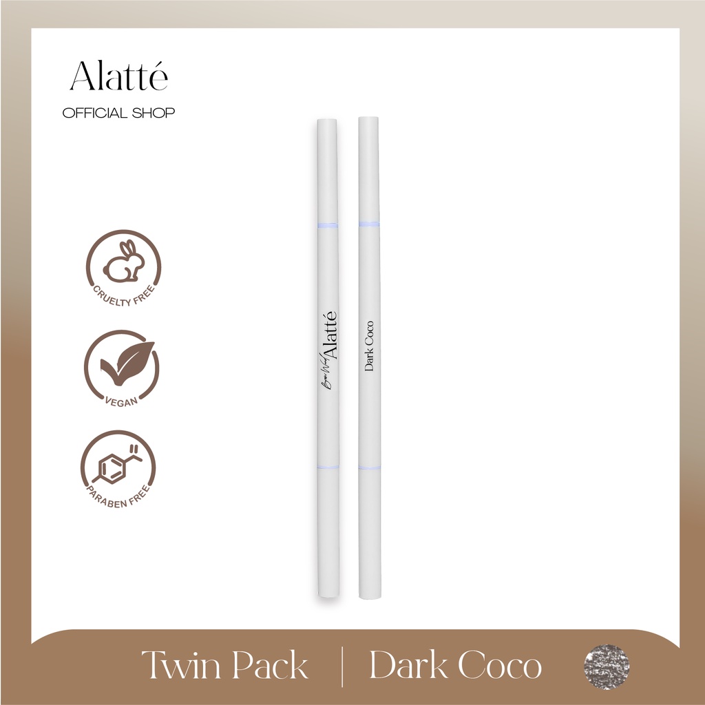 Alatte Bundle Brow Wand - Dark Coco Twin Pack Pensil Alis / Eye Brow Mechanic