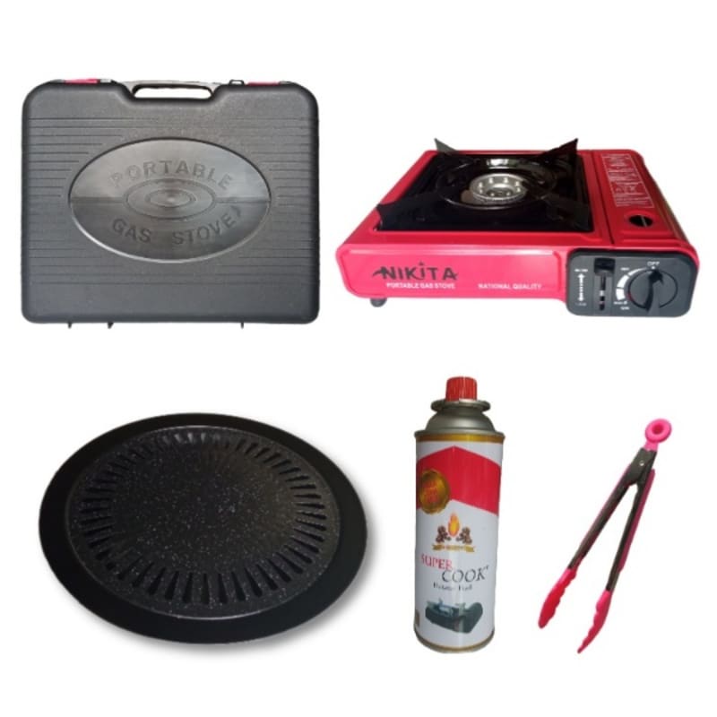 Paket Lengkap Alat Pemanggang Bbq Grill Set Kompor Portable Nikita + Bbq Grill