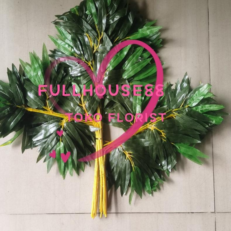 ▼ Daun Artificial / Daun Hias / Daun Plastik / Daun bambu kuning ☊