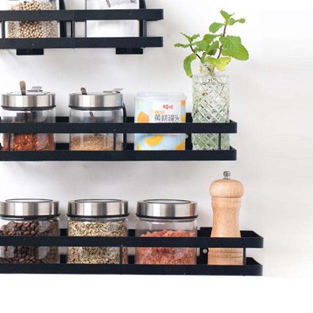 ► KAGK Rak Bumbu Dapur Dinding Rak Kamar Mandi Gantung Penyimpanan Rak Kecap Garam Rak Bumbu Serbagu