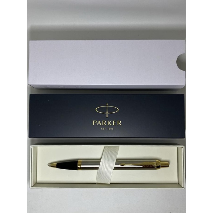 

Pulpen Parker New IM Brushed Metal Original BP GT ( Klip Emas )