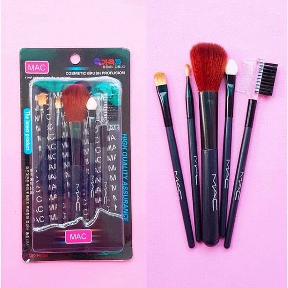 KUAS MAKEUP SET 5IN1 MAC / BRUSH KOSMETIK / KUAS RIAS WAJAH