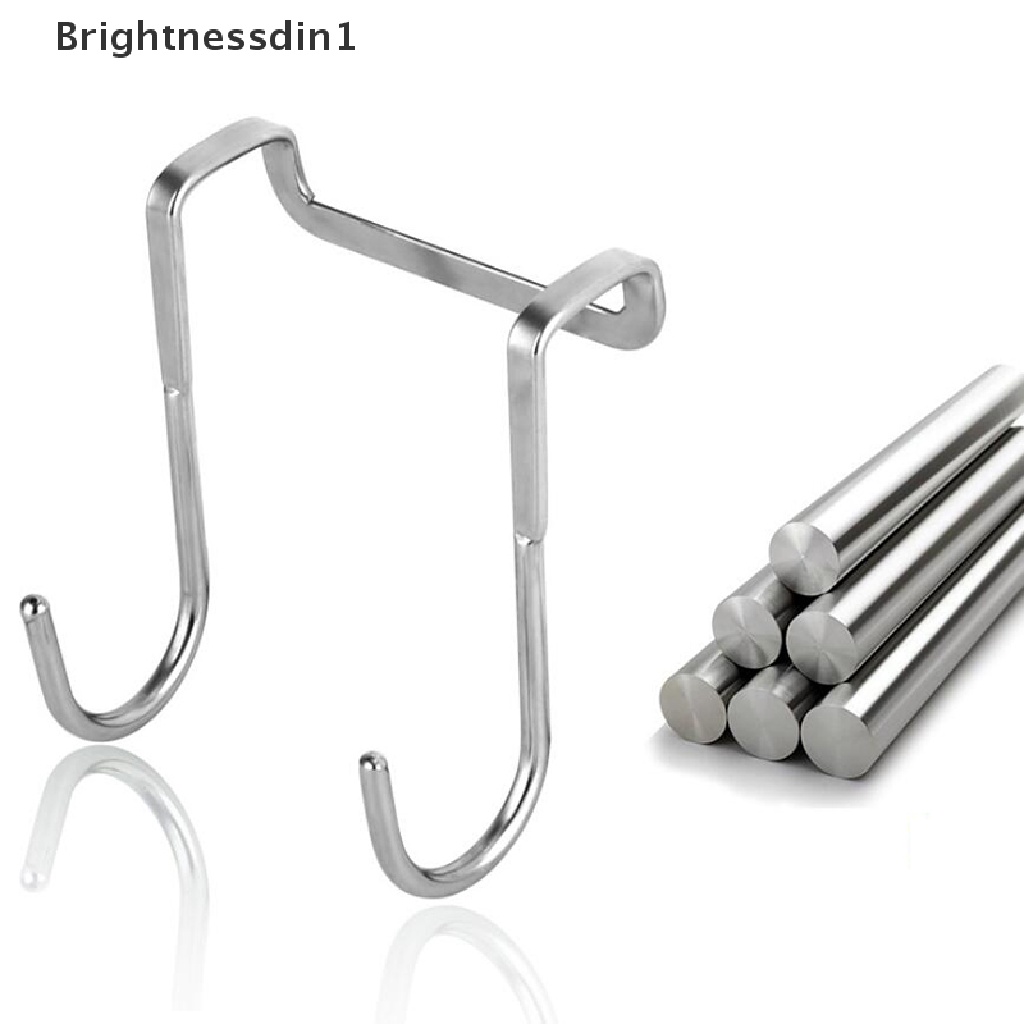 [Brightnessdin1] Stainless Steel Over Door Double Hooks S-type Cabinet Gantungan Pintu Belakang Coat Hook Butik