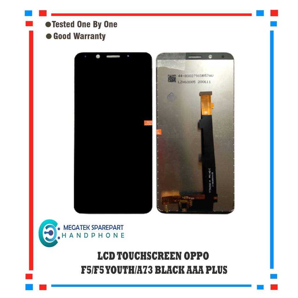 LCD TOUCHSCREEN OPPO F5-F5 YOUTH -A73 - BLACK AA - LCDTS OPP