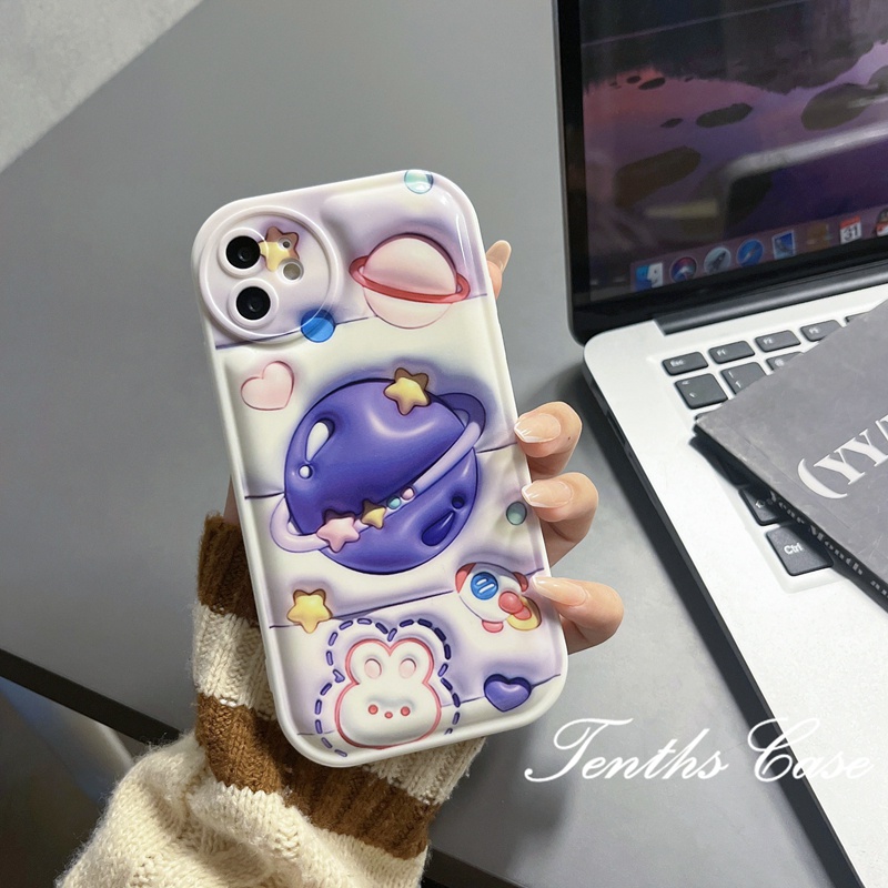 Kompatibel Untuk Iphone14 13 12 11 Pro Max X XR Xs Max8 7 6 6s Plus SE 2020 3D Vision Planet Phone Case Soft Cover