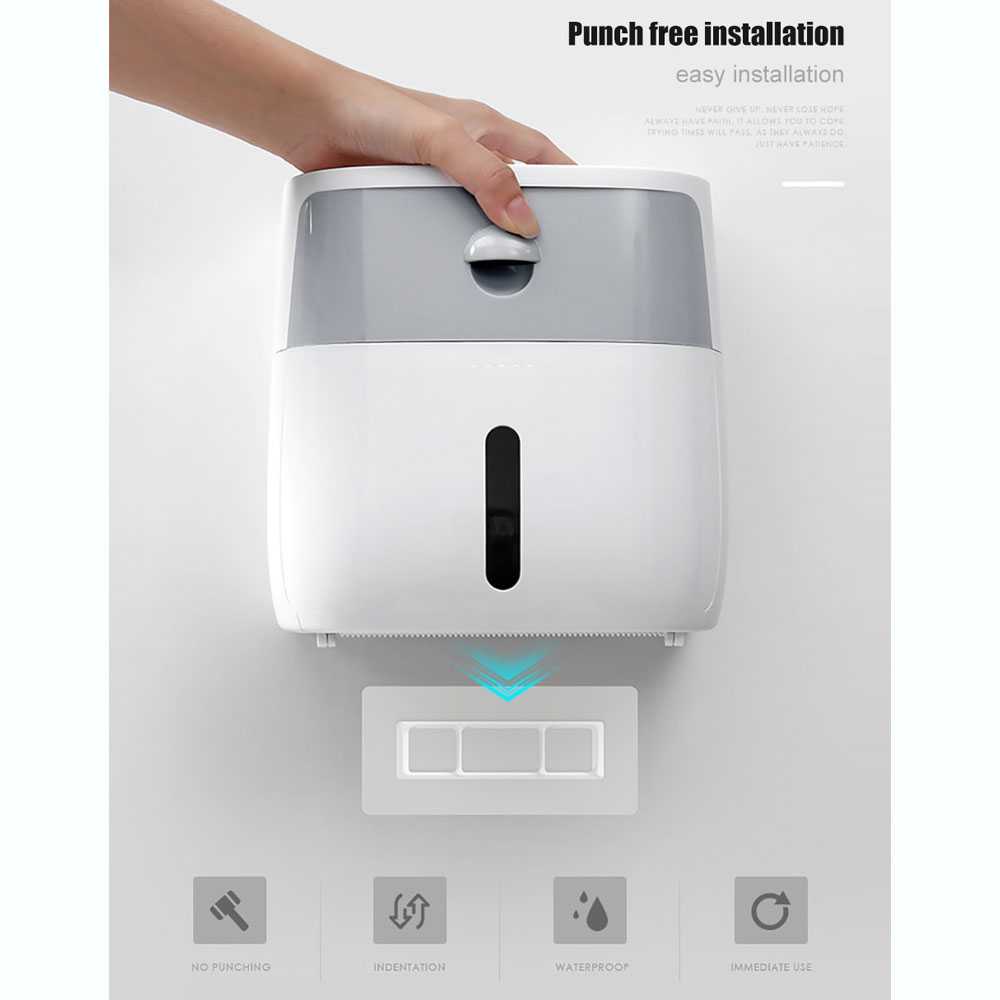 (BISA COD) FTIHSHP Ecoco Kotak Tisu Storage Toilet Paper Box Dispenser Double Layer - E1804