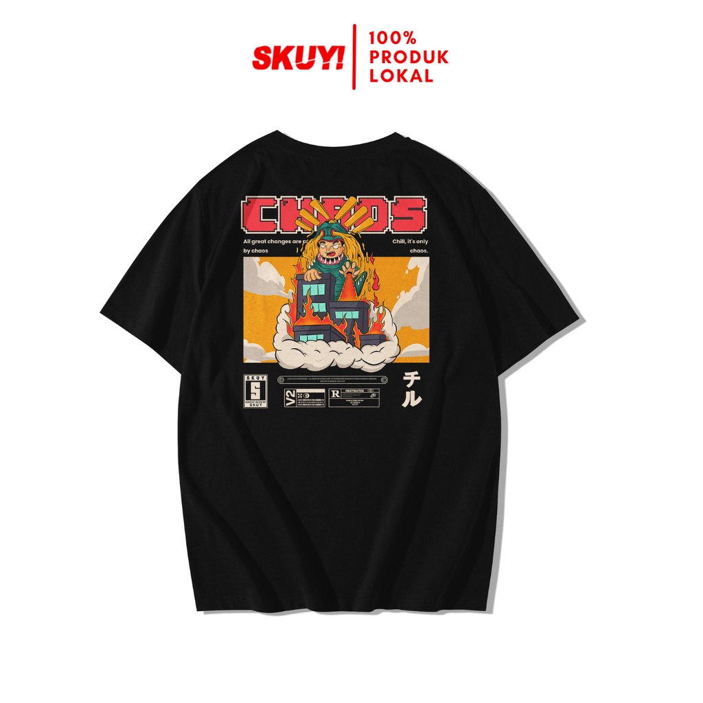 Kaos Skuy Dewasa Hitam Unisex |Chaos SKY122