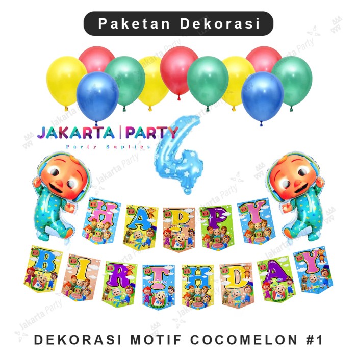 Paket Dekorasi Ultah Tema Cocomelon #1 / Dekorasi Ultah Cocomelon