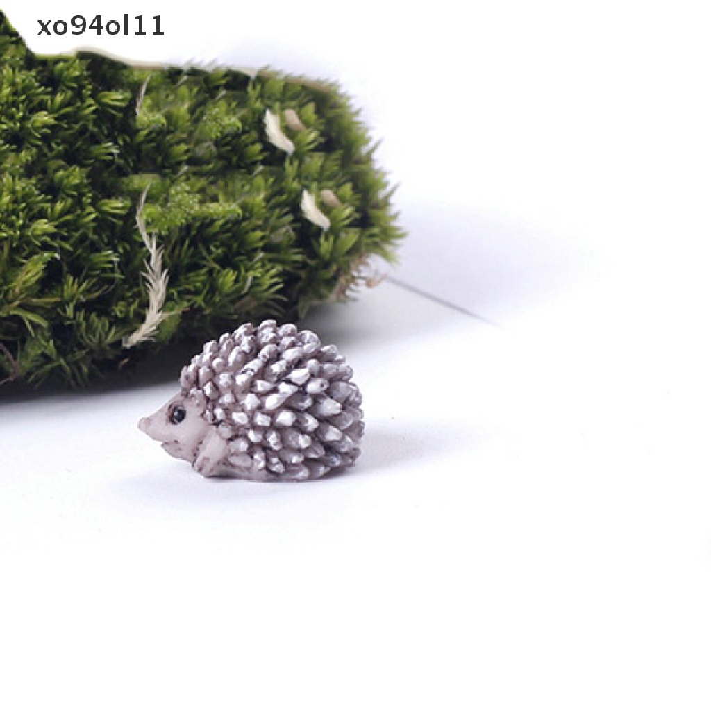 Xo Hot Mini Miniatur Hewan Landak Kecil Lanskap Mikro Rumah Boneka Resin DIY Ornamen Taman OL