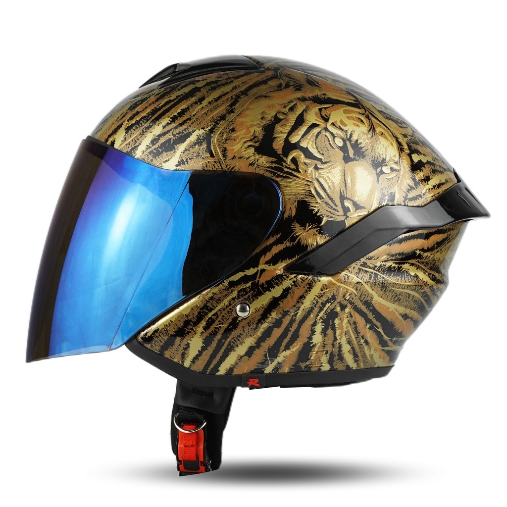 Helm Rsix Xpro Helem Half Face Motif series El-Tigro SNI