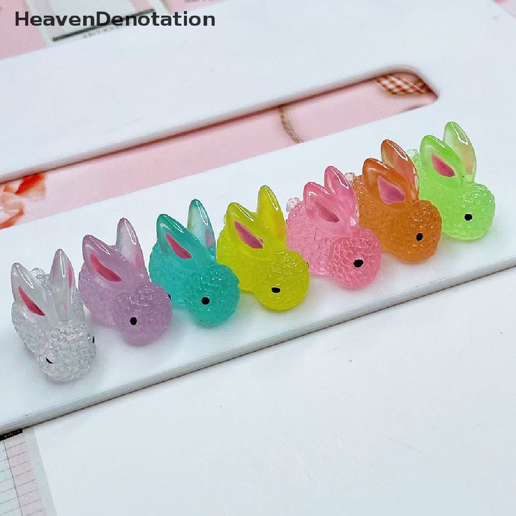 [HeavenDenotation] 5 Pcs Noctilucent Rabbit Botol Es Dekorasi Kreatif Figure Ornamen Miniatur Kerajinan DIY Aksesoris HDV