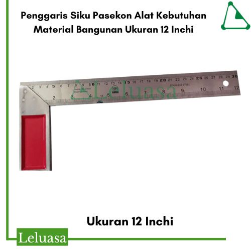 

Penggaris Siku Pasekon Alat Kebutuhan Perukangan Bangunan Ukuran 12 Inchi