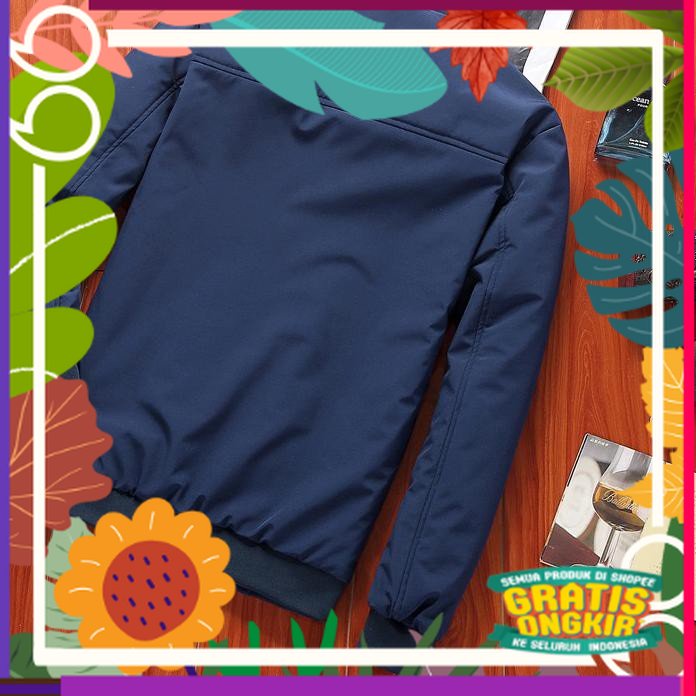 Jaket Musim dingin Jaket parasut pria Bomber hurrington Formal Taslan Waterproof / white light