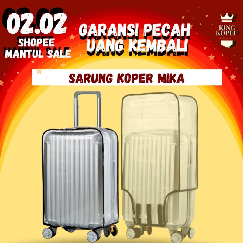 Sarung/cover Koper Mika Transparan Tebal Anti air