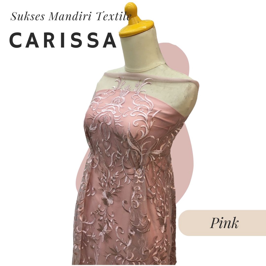 [CARISSA] Brokat Brukat Tile Premium Mewah Warna Pink | Harga ½ meter = 50 cm (Bahan Dress Bridesmai