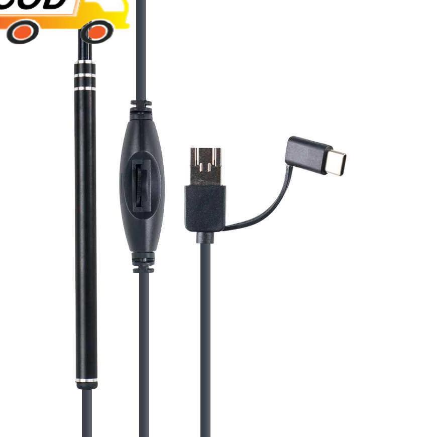 Terbaik Kamera Endoscope Korek Kuping Pembersih Telinga 6 LED 3in1 USB Mikro Micro Type C Resolusi T