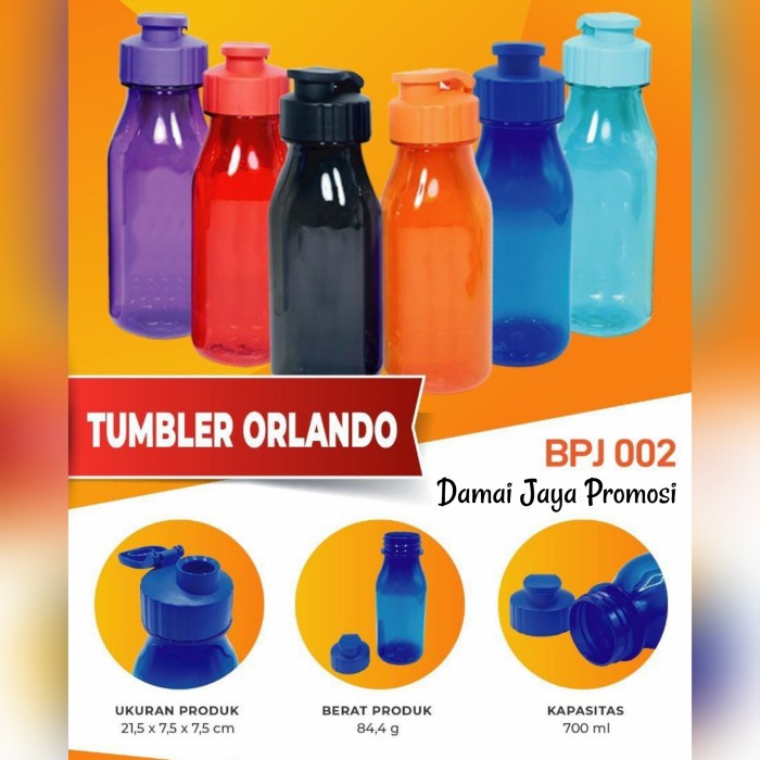 Botol Minum Custom - Botol Minum Sablon Botol Souvenir Orlando 700 ML