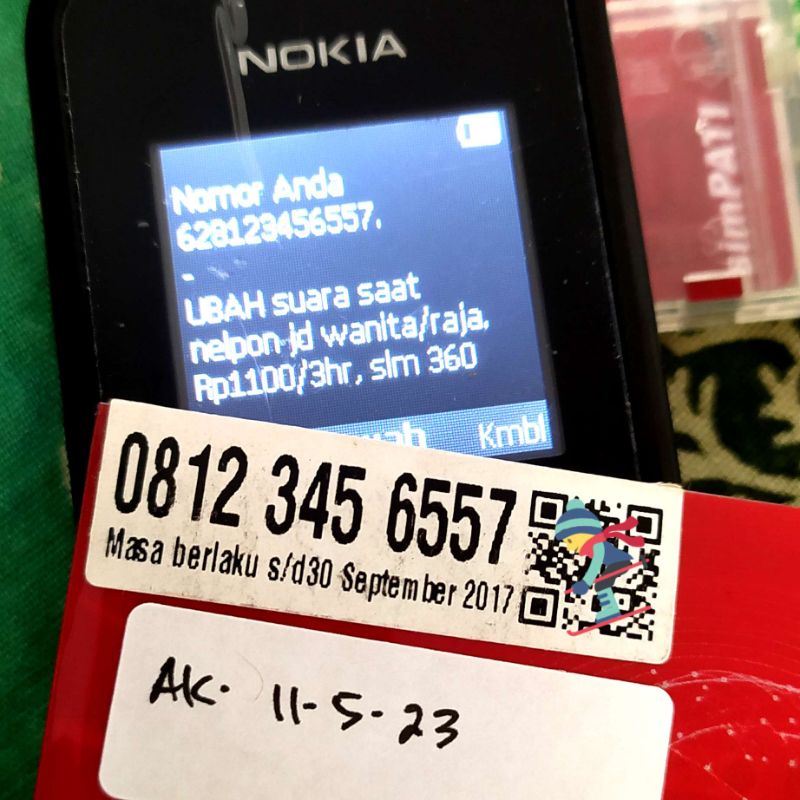 nomor cantik telkomsel 11 digit 123456 557 maju