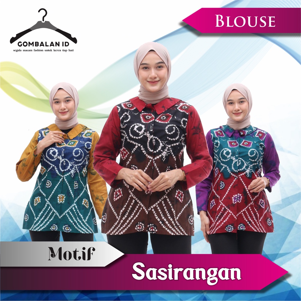 Blouse Batik Sasirangan Dress BlusKatun Premium M L XL XXL Seragam Kantor Pernikahan Guru Couple Pas