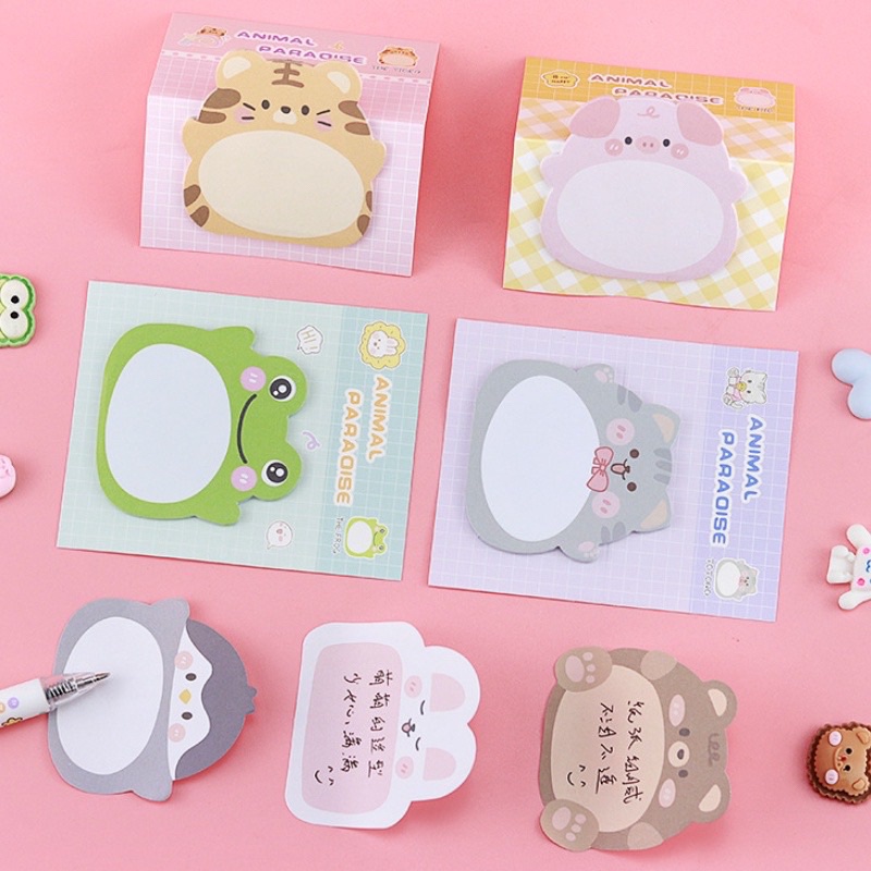 BLANJA.idsP STICKY NOTES MINI MOTIF ANIMAL STICKY NOTE / MEMO PAD / BIEN LI TIE/POST IT NOTE KARAKTER CUTE MURAH