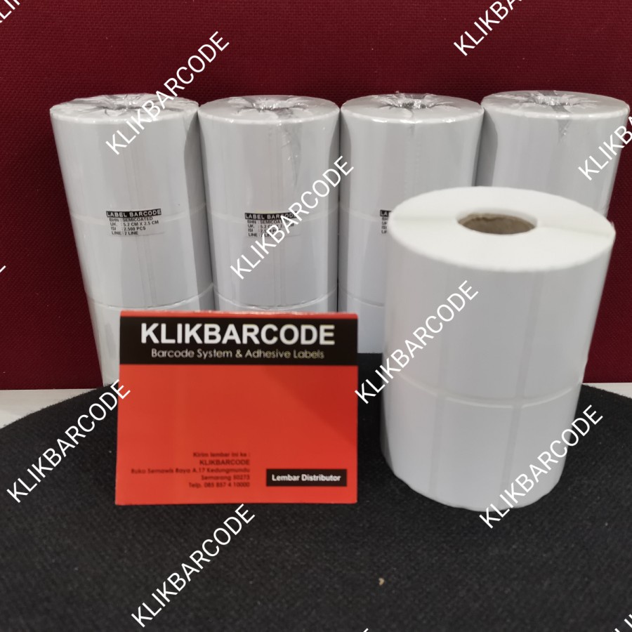 

LABEL BARCODE 52 X 25 SEMICOATED 2 BARIS 2.500 LEMBAR