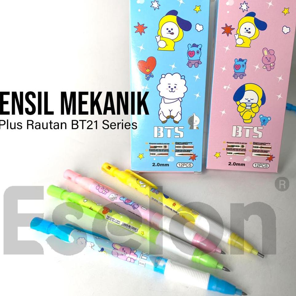 

S99 12pcs Pensil Mekanik 2.0mm BT21 / pensil mekanik TR-2151 TERMURAH ュ