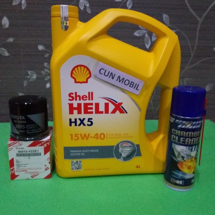 Paket oli mesin Shell HX5 Great Corolla, Yaris lama, Vios lama 3 item