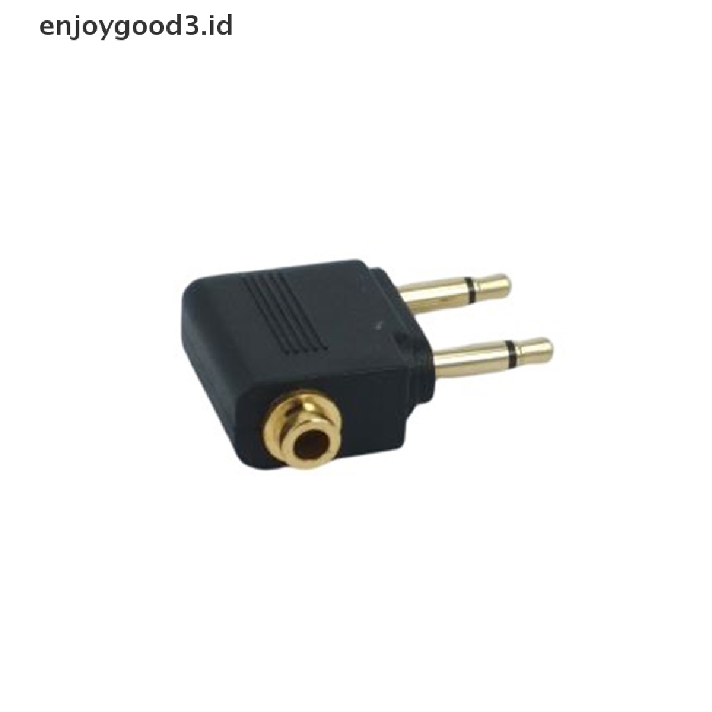 【 Rready Stock 】 Gold Plated 3.5mm Jack Audio Headphone Converter Adapter For Airline Airplane Travel Earphone Mono Audio Converter Travel Jack Plug （ ID ）